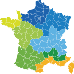 Carte de france Batîment Basse Consommation